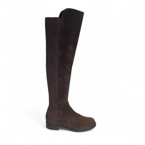 Stuart Weitzman Brown Suede Over the Knee Celia Tall Boot Sz 4.5 Riding Flat